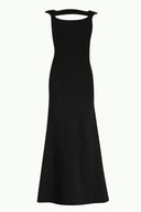 Black Front windowed maxi night dress 91811