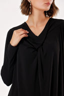 Black KNITTED DRESS WITH ASYMMETRIC COLLAR BROADCUT 91931