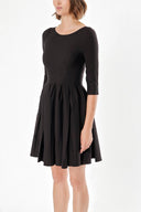 Black PLEATED DETAILED DRESS 91952
