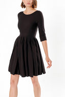 Black PLEATED DETAILED DRESS 91952