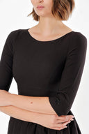 Black PLEATED DETAILED DRESS 91952