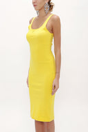 Yellow Strappy Slim fit mini woven dress 91967