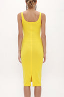 Yellow Strappy Slim fit mini woven dress 91967