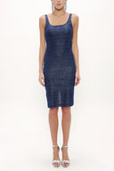 Navy Blue Strappy Slim fit mini woven dress 91967