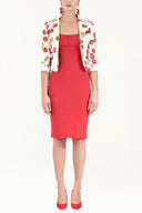 Red Strappy Slim fit mini woven dress 91967