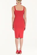 Red Strappy Slim fit mini woven dress 91967