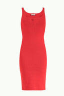 Red Strappy Slim fit mini woven dress 91967