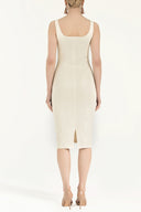 Ecru Strappy Slim fit mini woven dress 91967