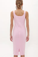 Pink Strappy Slim fit mini woven dress 91967