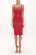 Burgundy Strappy Slim fit mini woven dress 91967