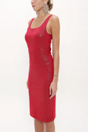 Burgundy Strappy Slim fit mini woven dress 91967