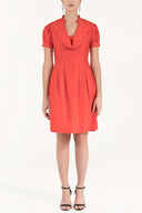 Red Pleated cotton dress 91993