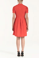 Red Pleated cotton dress 91993