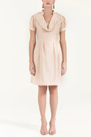 Beige Pleated cotton dress 91993
