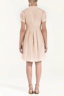 Beige Pleated cotton dress 91993