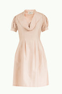 Beige Pleated cotton dress 91993
