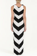 Black Sleeveless woven  maxi dress  92041