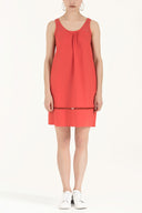 Red Embroidered midi dress 92082