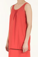 Red Embroidered midi dress 92082