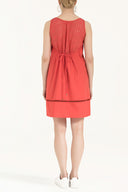 Red Embroidered midi dress 92082