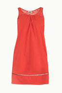 Red Embroidered midi dress 92082