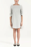 Gray Elastic sleeve detail  mini dress  92091