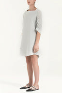 Gray Elastic sleeve detail  mini dress  92091