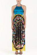 Blue Star  Printed silk  maxi dress  92106