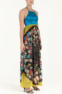 Blue Star  Printed silk  maxi dress  92106