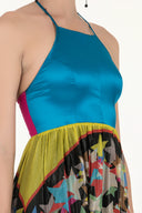 Blue Star  Printed silk  maxi dress  92106