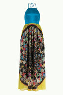 Blue Star  Printed silk  maxi dress  92106