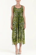 Green Wide cut midi dress 92107