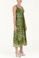 Green Wide cut midi dress 92107