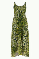 Green Wide cut midi dress 92107