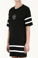 Black Embroidered woven mini dress 92119