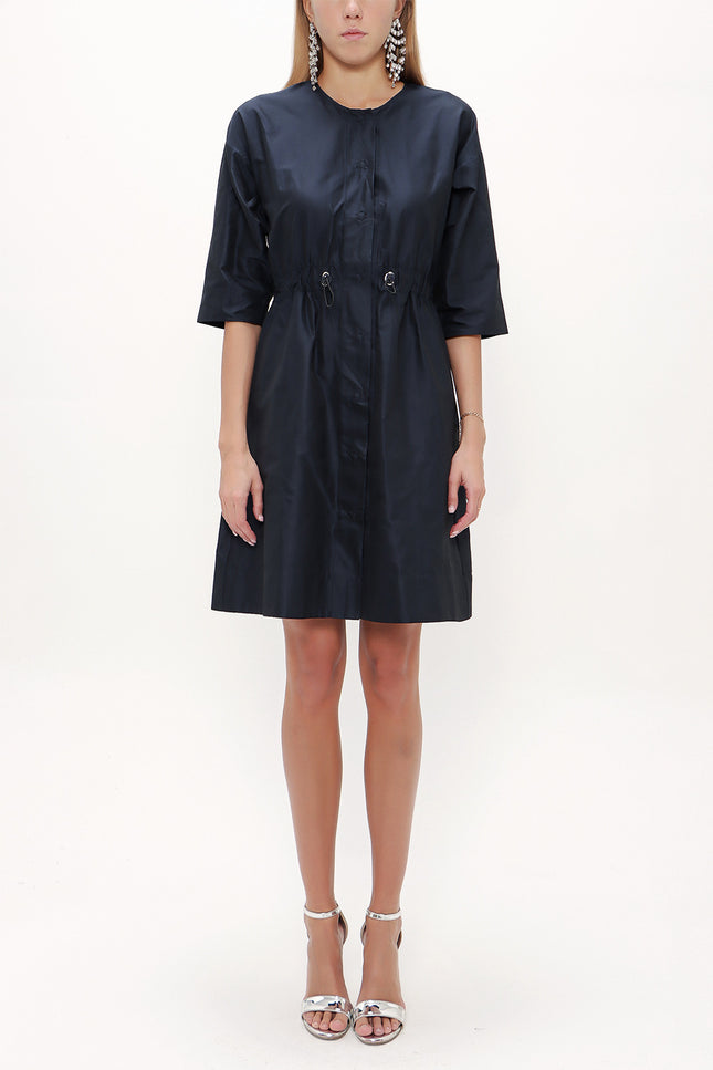 Lacivert Kordonlu mini elbise 92123