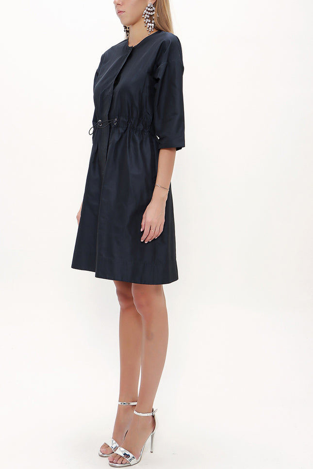 Lacivert Kordonlu mini elbise 92123