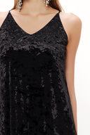 Black Strappy velvet maxi dress 92149