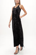 Black Strappy velvet maxi dress 92149