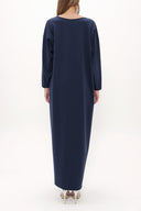 Navy Blue Wide cut woven  maxi dress  92175