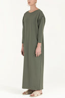 Khaki Wide cut woven  maxi dress  92175