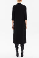 Black V-neck  sequin wide cut midi dress  92227