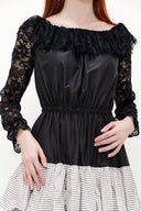 Black Laced ruffled maxi  dress 92249