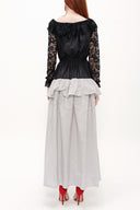 Black Laced ruffled maxi  dress 92249