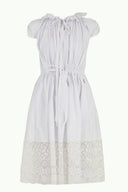 White Laced skirt Pleated midi dress 92250