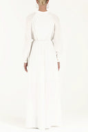 White Elastic waist button maxi dress 92251