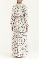 Patterned Elastic waist button maxi dress 92251