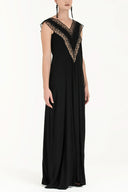 Black V-neck laced maxi dress 92254