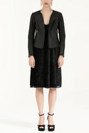 Black Strappy  velvet  midi dress  92264