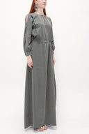 Gray Window sleeve maxi dress 92265